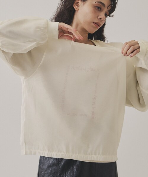 VIRAL.(バイラル)の「【VIRAL.】オーガンジーロゴトレーナー(スウェット・レディース・ブラック/アイボリー系7・00)」の2枚目の写真