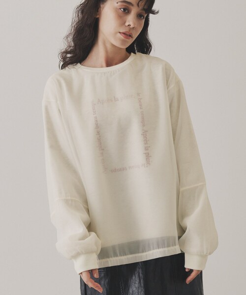 VIRAL.(バイラル)の「【VIRAL.】オーガンジーロゴトレーナー(スウェット・レディース・ブラック/アイボリー系7・00)」の3枚目の写真