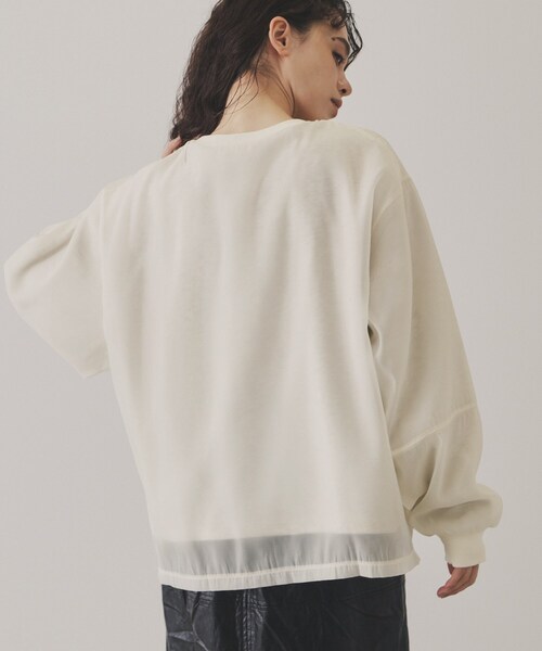 VIRAL.(バイラル)の「【VIRAL.】オーガンジーロゴトレーナー(スウェット・レディース・ブラック/アイボリー系7・00)」の5枚目の写真