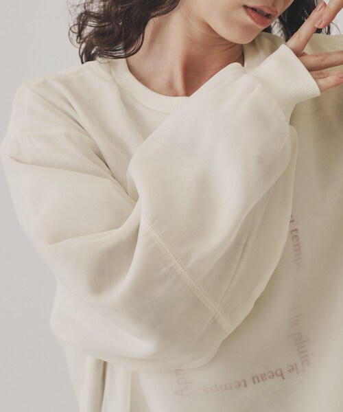 VIRAL.(バイラル)の「【VIRAL.】オーガンジーロゴトレーナー(スウェット・レディース・ブラック/アイボリー系7・00)」の7枚目の写真