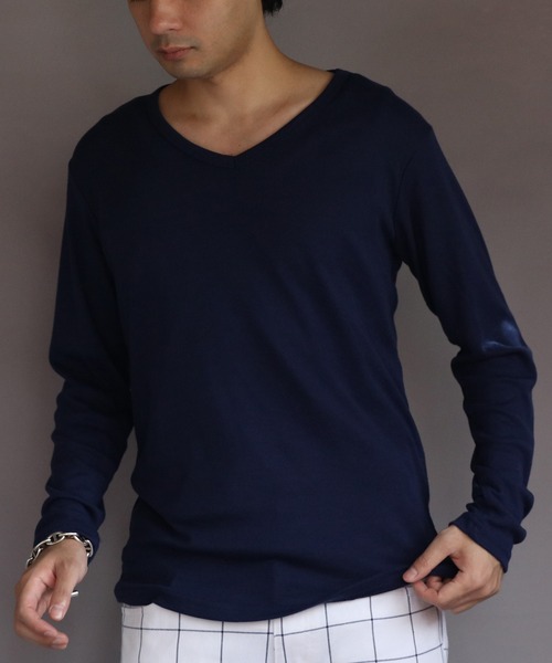 8(eight)(エイト)の「T/CフライスVネック長袖Tシャツ(Tシャツ/カットソー・メンズ・チャコール/ネイビー/ホワイト/ブラック/グレー・MEDIUM/X-LARGE/LARGE)」の5枚目の写真
