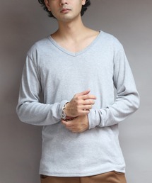 T/CフライスVネック長袖Tシャツ