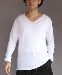 ８(eight)（エイト）の「T/CフライスVネック長袖Tシャツ（Tシャツ/カットソー・メンズ）」