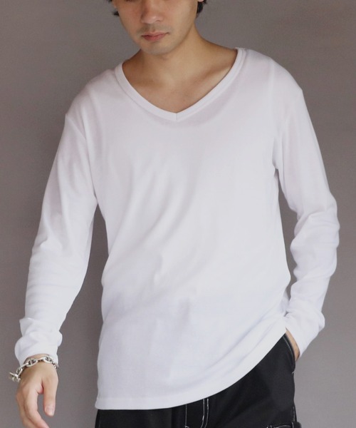 8(eight)(エイト)の「T/CフライスVネック長袖Tシャツ(Tシャツ/カットソー・メンズ・チャコール/ネイビー/ホワイト/ブラック/グレー・MEDIUM/X-LARGE/LARGE)」の6枚目の写真