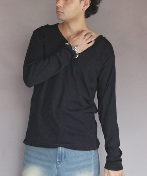 8(eight)(エイト)の「T/CフライスVネック長袖Tシャツ(Tシャツ/カットソー・メンズ・チャコール/ネイビー/ホワイト/ブラック/グレー・MEDIUM/X-LARGE/LARGE)」の15枚目の写真