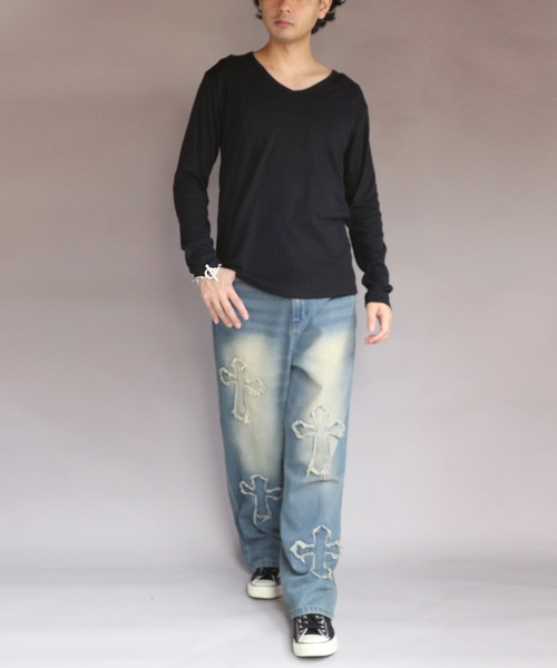 8(eight)(エイト)の「T/CフライスVネック長袖Tシャツ(Tシャツ/カットソー・メンズ・チャコール/ネイビー/ホワイト/ブラック/グレー・MEDIUM/X-LARGE/LARGE)」の17枚目の写真
