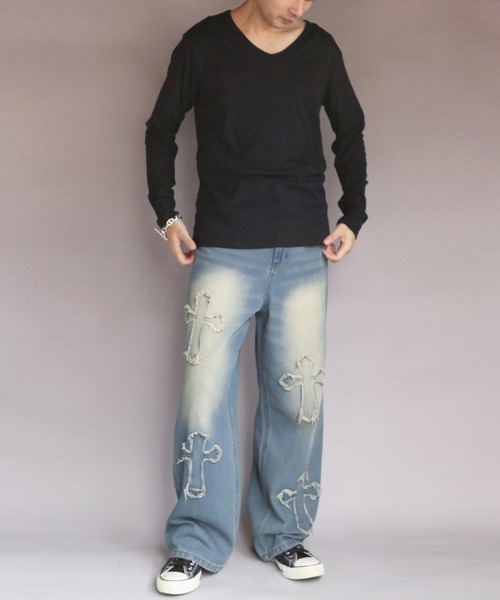 8(eight)(エイト)の「T/CフライスVネック長袖Tシャツ(Tシャツ/カットソー・メンズ・チャコール/ネイビー/ホワイト/ブラック/グレー・MEDIUM/X-LARGE/LARGE)」の18枚目の写真