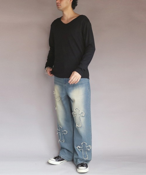 8(eight)(エイト)の「T/CフライスVネック長袖Tシャツ(Tシャツ/カットソー・メンズ・チャコール/ネイビー/ホワイト/ブラック/グレー・MEDIUM/X-LARGE/LARGE)」の19枚目の写真