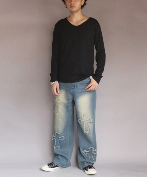 8(eight)(エイト)の「T/CフライスVネック長袖Tシャツ(Tシャツ/カットソー・メンズ・チャコール/ネイビー/ホワイト/ブラック/グレー・MEDIUM/X-LARGE/LARGE)」の20枚目の写真