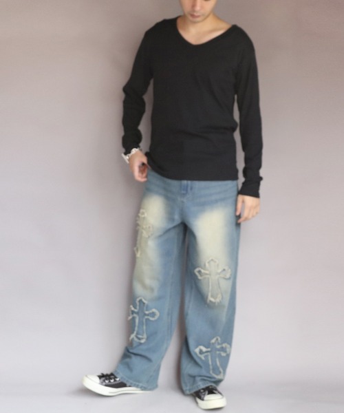 8(eight)(エイト)の「T/CフライスVネック長袖Tシャツ(Tシャツ/カットソー・メンズ・チャコール/ネイビー/ホワイト/ブラック/グレー・MEDIUM/X-LARGE/LARGE)」の21枚目の写真