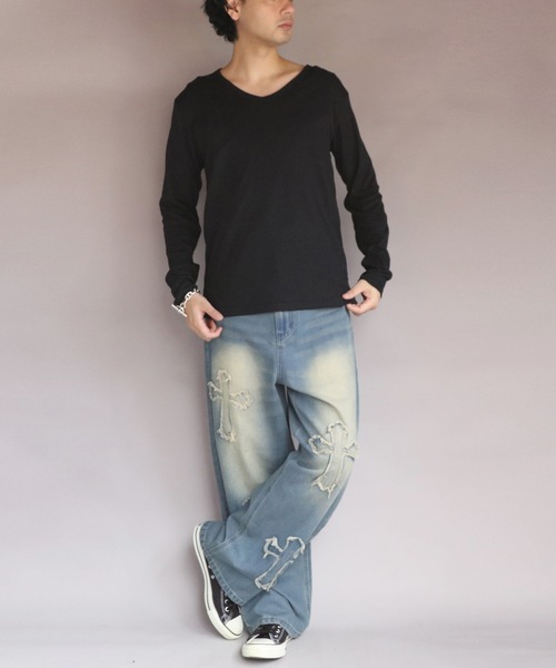 8(eight)(エイト)の「T/CフライスVネック長袖Tシャツ(Tシャツ/カットソー・メンズ・チャコール/ネイビー/ホワイト/ブラック/グレー・MEDIUM/X-LARGE/LARGE)」の22枚目の写真