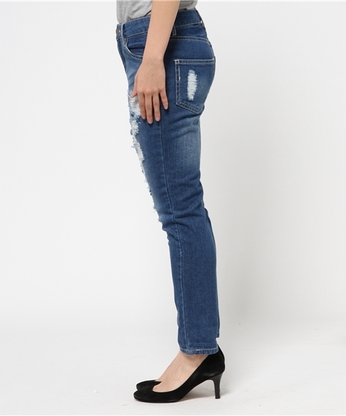 VENCEEXCHANGE（ヴァンスエクスチェンジ）の「デニム破れボーイズパンツ（デニムパンツ・レディース・ブルー系その他/ブルー/スカイブルー・26inch/27inch/24inch/25inch）」の6枚目の写真