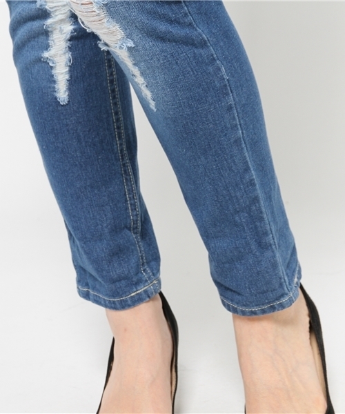 VENCEEXCHANGE（ヴァンスエクスチェンジ）の「デニム破れボーイズパンツ（デニムパンツ・レディース・ブルー系その他/ブルー/スカイブルー・26inch/27inch/24inch/25inch）」の15枚目の写真