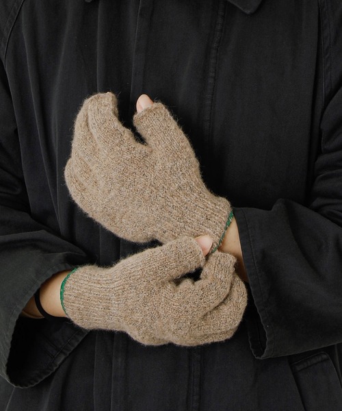 TEMBEA(テンベア)の「TEMBEA 2FINGERLESS GUNTE テンベア 2フィンガーレス グンテ 軍手 手袋 ミトン(手袋・レディース・ライトグレー/ベージュ/ダークベージュ/グレー/チャコールグレー/ライトイエロー・FREE)」の4枚目の写真