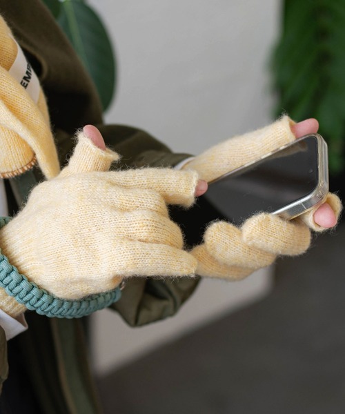 TEMBEA(テンベア)の「TEMBEA 2FINGERLESS GUNTE テンベア 2フィンガーレス グンテ 軍手 手袋 ミトン(手袋・レディース・ライトグレー/ベージュ/ダークベージュ/グレー/チャコールグレー/ライトイエロー・FREE)」の6枚目の写真