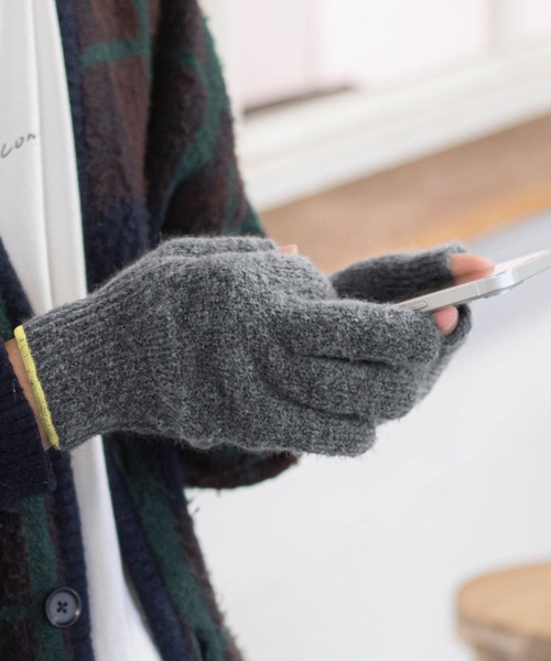 TEMBEA(テンベア)の「TEMBEA 2FINGERLESS GUNTE テンベア 2フィンガーレス グンテ 軍手 手袋 ミトン(手袋・レディース・ライトグレー/ベージュ/ダークベージュ/グレー/チャコールグレー/ライトイエロー・FREE)」の3枚目の写真