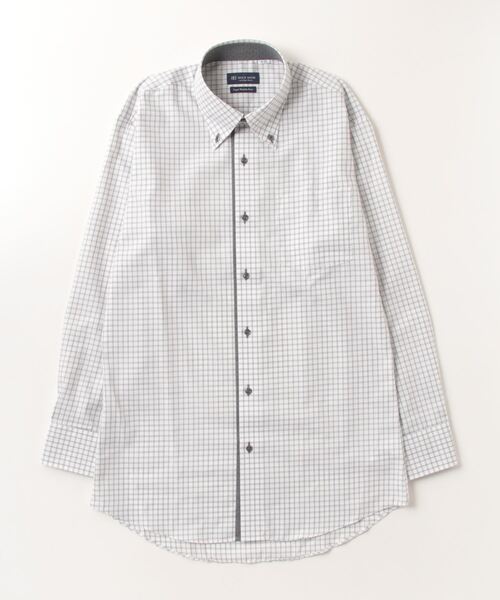 TOKYO SHIRTS(トウキョウシャツ)の「超形態安定ノーアイロン ボタンダウン 長袖ビジネスワイシャツ(ビジネスシャツ・メンズ・グレー・首回り37cm-裄丈80cm/首回り39cm-裄丈80cm/首回り39cm-裄丈84cm/首回り41cm-裄丈82cm/首回り41cm-裄丈86cm/首回り42cm-裄丈82cm/首回り42cm-裄丈86cm/首回り43cm-裄丈82cm/首回り43cm-裄丈86cm/首回り37cm-裄丈84cm)」の2枚目の写真