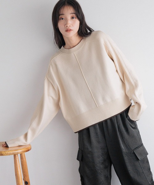 LOWRYS FARM(ローリーズファーム)の「2WAYハイショクニットPOLS 151711(ニット/セーター・レディース・ブルー/ブラック/アイボリー・FREE)」の2枚目の写真