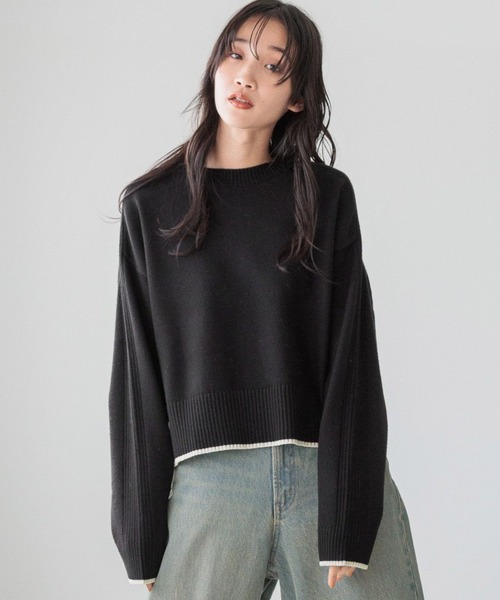 LOWRYS FARM(ローリーズファーム)の「2WAYハイショクニットPOLS 151711(ニット/セーター・レディース・ブルー/ブラック/アイボリー・FREE)」の3枚目の写真