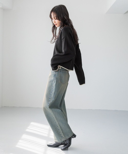 MIZUMO スラロームセーター セール】 【静電気軽減/洗える/S-LL】もちもち ふっくらロゴニット