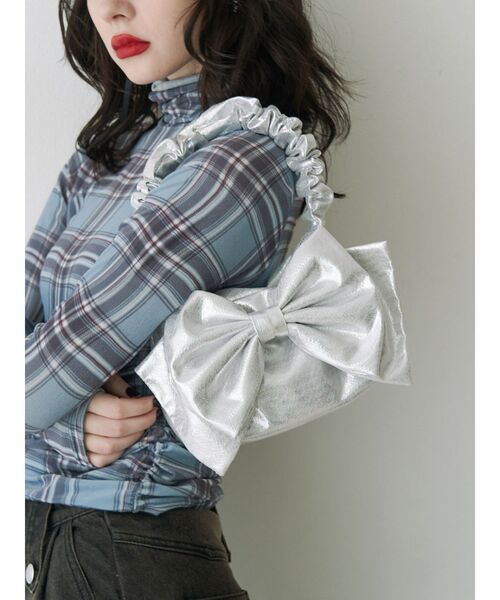 jouetie(ジュエティ)の「リボンハンドバッグ(ハンドバッグ・レディース・ブラック/ブルー/シルバー・FREE)」の3枚目の写真