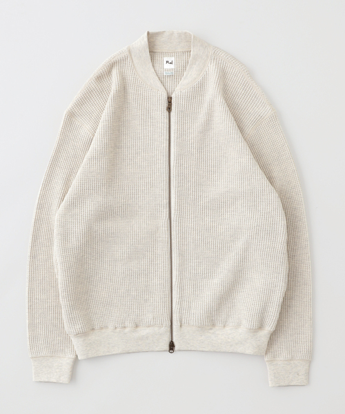 RIDING HIGH（ライディングハイ）の「RIDING HIGH / ライディングハイ BRAVO YARN WAFFLE JACKET（カーディガン/ボレロ・メンズ・グレー/アイボリー・LARGE/MEDIUM）」の2枚目の写真