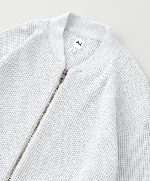 RIDING HIGH（ライディングハイ）の「RIDING HIGH / ライディングハイ BRAVO YARN WAFFLE JACKET（カーディガン/ボレロ・メンズ・グレー/アイボリー・LARGE/MEDIUM）」の3枚目の写真