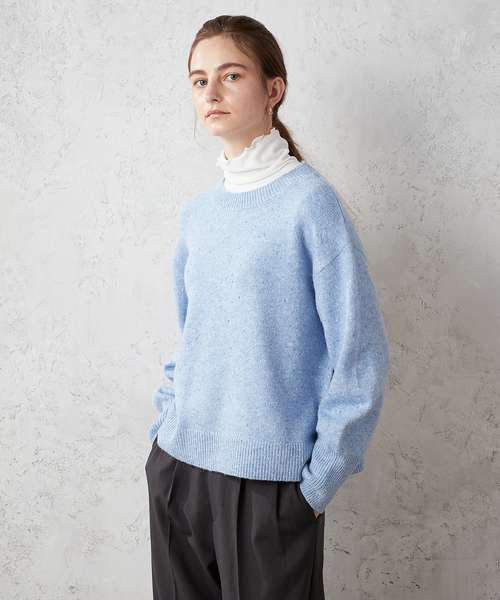 SUGAR グレー 長袖セーター LE SOUK HOLIDAY（ルスークホリデー）の「【洗濯可能】ラメウール