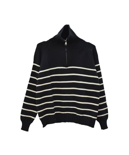 シェリエ sheller ベーシック ボーダー ニット 長袖 bijou button stripe cropped sweater – shéller / シェリエ