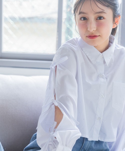 repipi armario（レピピ アルマリオ）の「ジュエルリボンシャツ（シャツ/ブラウス・キッズ・ブルー系その他/ブルー/ホワイト・LARGE/MEDIUM/SMALL）」の7枚目の写真