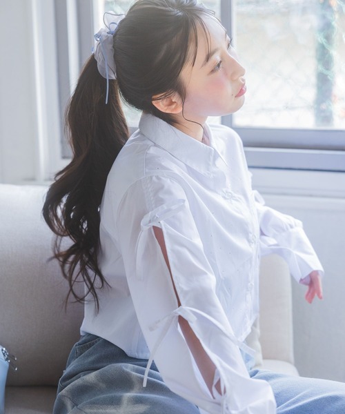 repipi armario（レピピ アルマリオ）の「ジュエルリボンシャツ（シャツ/ブラウス・キッズ・ブルー系その他/ブルー/ホワイト・LARGE/MEDIUM/SMALL）」の8枚目の写真