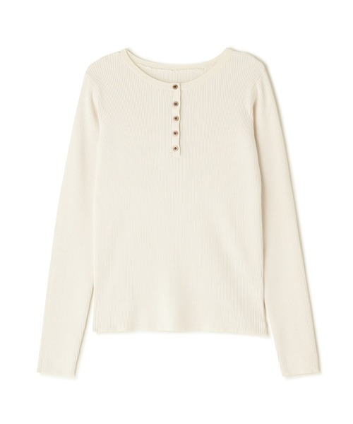 N.（N. Natural Beauty Basic）（エヌエヌナチュラルビューティーベーシック）の「ヘンリーネックプルオーバーニット（ニット/セーター・レディース・グレー/オレンジ/オフホワイト・MEDIUM）」の11枚目の写真