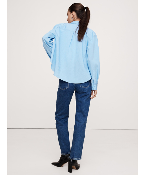 Banana Republic（バナナリパブリック）の「オーバーサイズ サイドスプリット シャツ（シャツ/ブラウス・レディース・ブルー/ストライプ・XS/L/S/M）」の3枚目の写真