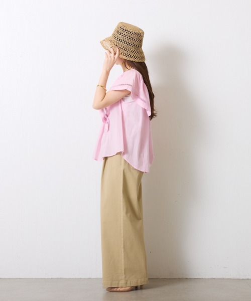 COLLAGE GALLARDAGALANTE（コラージュガリャルダガランテ）の「CONTOROL FREAK 透かし編みバケットハット（ハット・レディース・ベージュ/ブラック・FREE）」の9枚目の写真