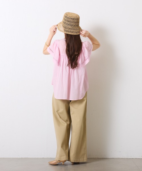 COLLAGE GALLARDAGALANTE（コラージュガリャルダガランテ）の「CONTOROL FREAK 透かし編みバケットハット（ハット・レディース・ベージュ/ブラック・FREE）」の10枚目の写真