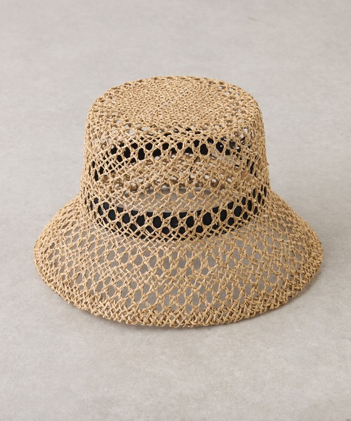 COLLAGE GALLARDAGALANTE（コラージュガリャルダガランテ）の「CONTOROL FREAK 透かし編みバケットハット（ハット・レディース・ベージュ/ブラック・FREE）」の13枚目の写真