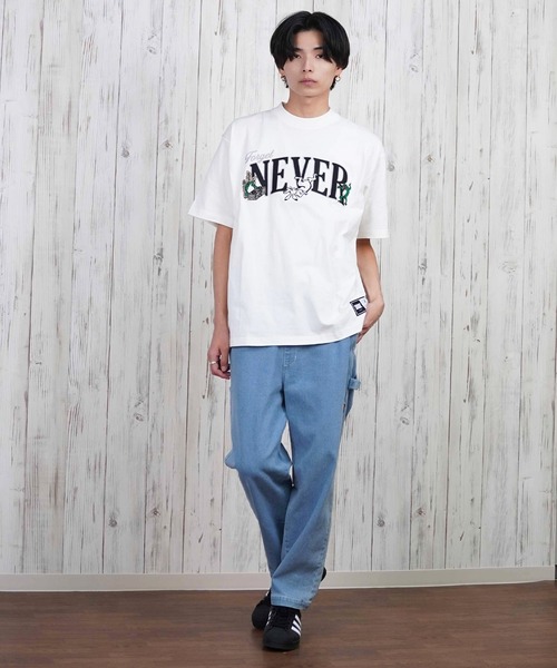 FORGET NEVER（フォーゲットネバー）の「【ムラサキスポーツ限定】FORGET NEVER/フォーゲットネバー 半袖Tシャツ 刺繍 252OO1ST557FN（Tシャツ/カットソー・メンズ・ホワイト/ブラック・XL/L/M）」の7枚目の写真