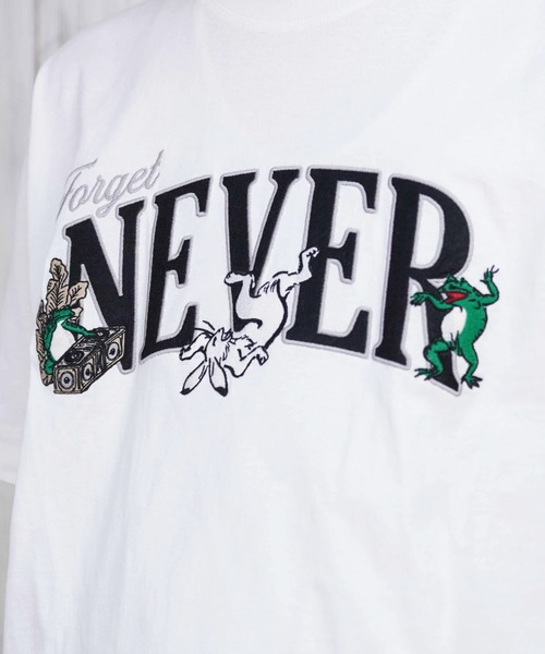 FORGET NEVER（フォーゲットネバー）の「【ムラサキスポーツ限定】FORGET NEVER/フォーゲットネバー 半袖Tシャツ 刺繍 252OO1ST557FN（Tシャツ/カットソー・メンズ・ホワイト/ブラック・XL/L/M）」の10枚目の写真