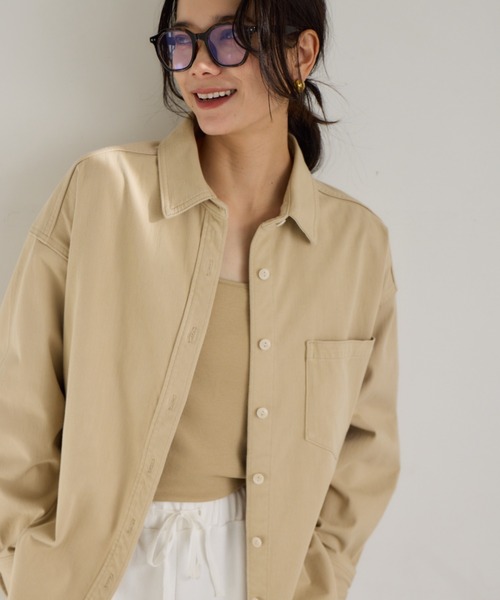 BARNYARDSTORM(バンヤードストーム)の「BARNYARDSTORM / カットデニムシャツジャケット【『ネルソンさん』YouTubeご紹介アイテム】(シャツ/ブラウス・レディース・インディゴブルー/ブルー系1/ベージュ・FREE)」の10枚目の写真