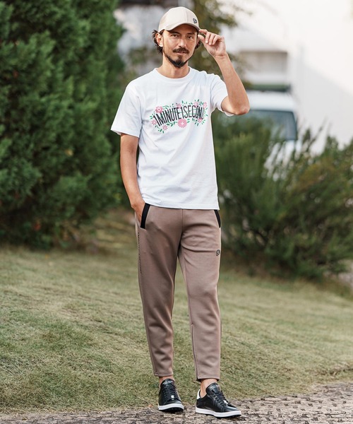 mt9455- flower logo print short sleeve cut&sew Tシャツ（Tシャツ/カットソー）｜1minute 1second（ワンミニットワンセカンド）