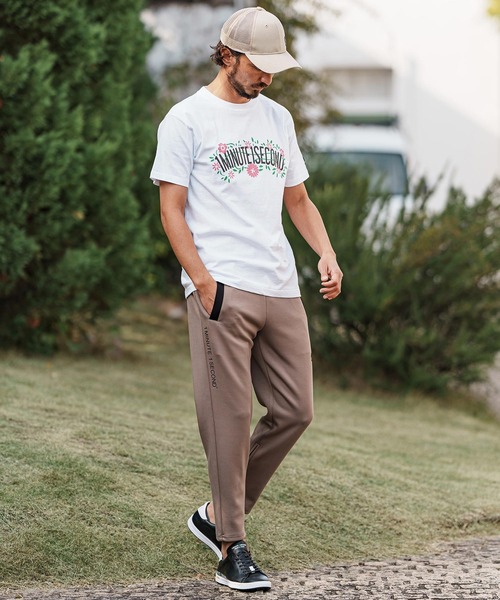 mt9455- flower logo print short sleeve cut&sew Tシャツ（Tシャツ/カットソー）｜1minute 1second（ワンミニットワンセカンド）