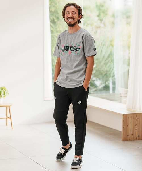 mt9455- flower logo print short sleeve cut&sew Tシャツ（Tシャツ/カットソー）｜1minute 1second（ワンミニットワンセカンド）