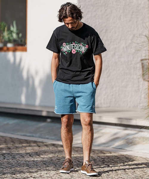 mt9455- flower logo print short sleeve cut&sew Tシャツ（Tシャツ/カットソー）｜1minute 1second（ワンミニットワンセカンド）