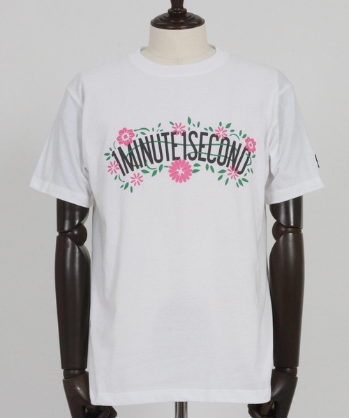 mt9455- flower logo print short sleeve cut&sew Tシャツ（Tシャツ/カットソー）｜1minute 1second（ワンミニットワンセカンド）