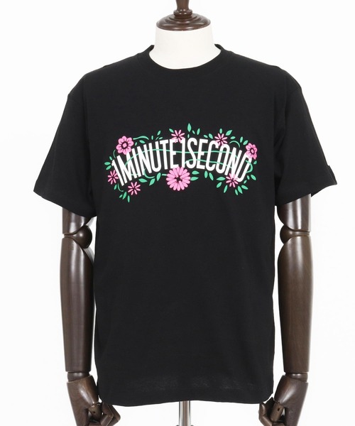 mt9455- flower logo print short sleeve cut&sew Tシャツ（Tシャツ/カットソー）｜1minute 1second（ワンミニットワンセカンド）