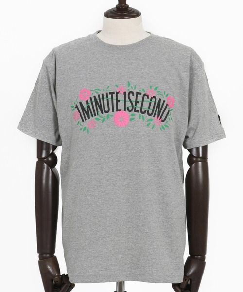 mt9455- flower logo print short sleeve cut&sew Tシャツ（Tシャツ/カットソー）｜1minute 1second（ワンミニットワンセカンド）