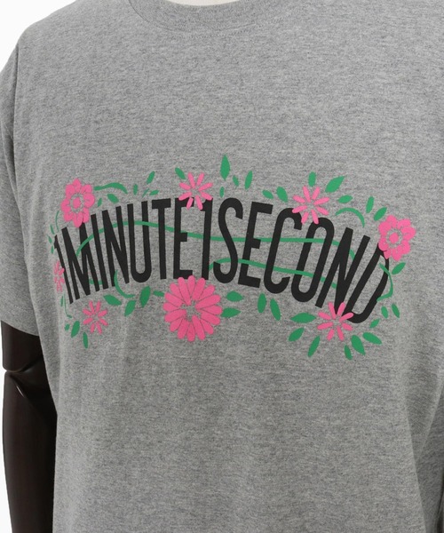 mt9455- flower logo print short sleeve cut&sew Tシャツ（Tシャツ/カットソー）｜1minute 1second（ワンミニットワンセカンド）