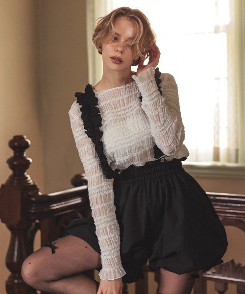 ドノバン donoban パフショルダー レーストップス 白 ドット 新品 楽天市場】トップス レディース カットソー 半袖 ブラウス