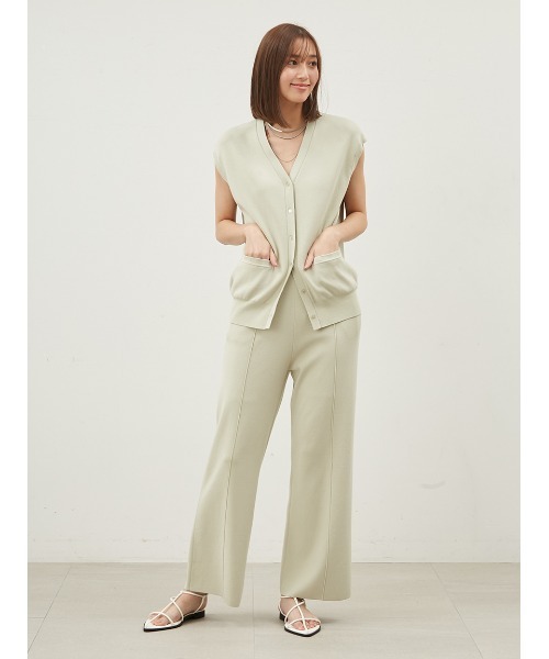 Mila Owen(ミラオーウェン)の「ウエストゴム美脚シルエットニットパンツ(その他パンツ・レディース・ミント/ブラック/アイボリー・1/0)」の12枚目の写真