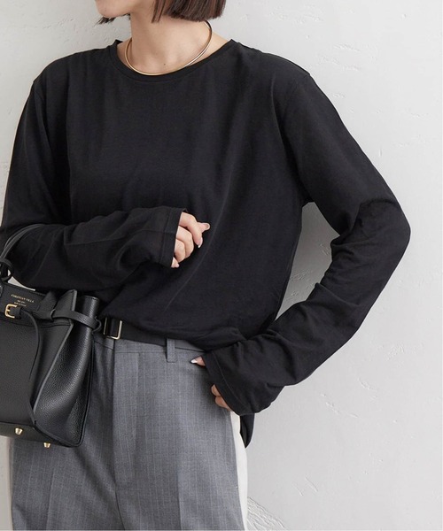 JOURNAL STANDARD(ジャーナルスタンダード)の「《追加》クルーネックシアーロングTシャツ(Tシャツ/カットソー・レディース・ブラック/ライトグレー/ホワイト/ピンク・FREE)」の3枚目の写真